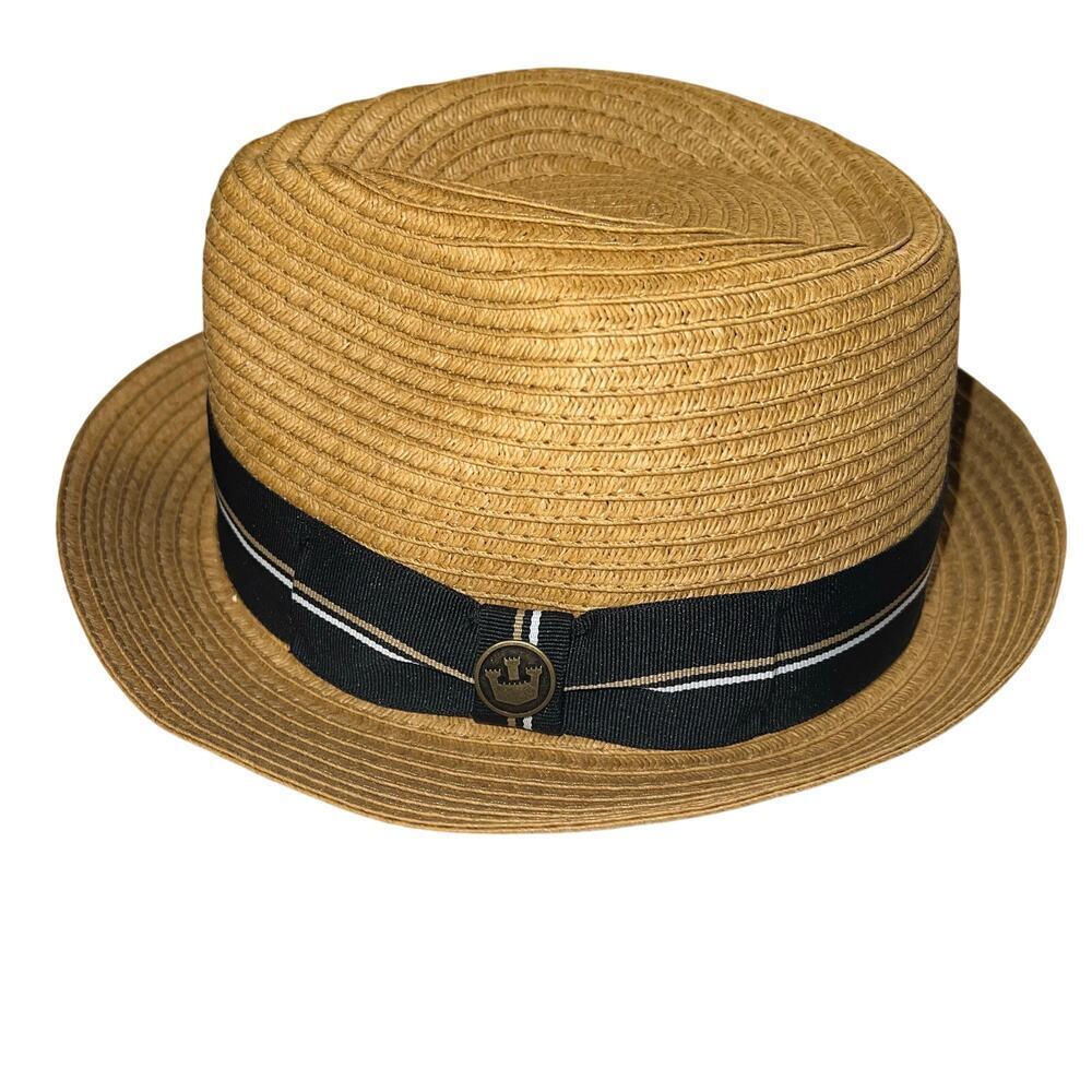 Goorin Bros. Natural Tan Straw Pinch Crown Fedora Hat Size M